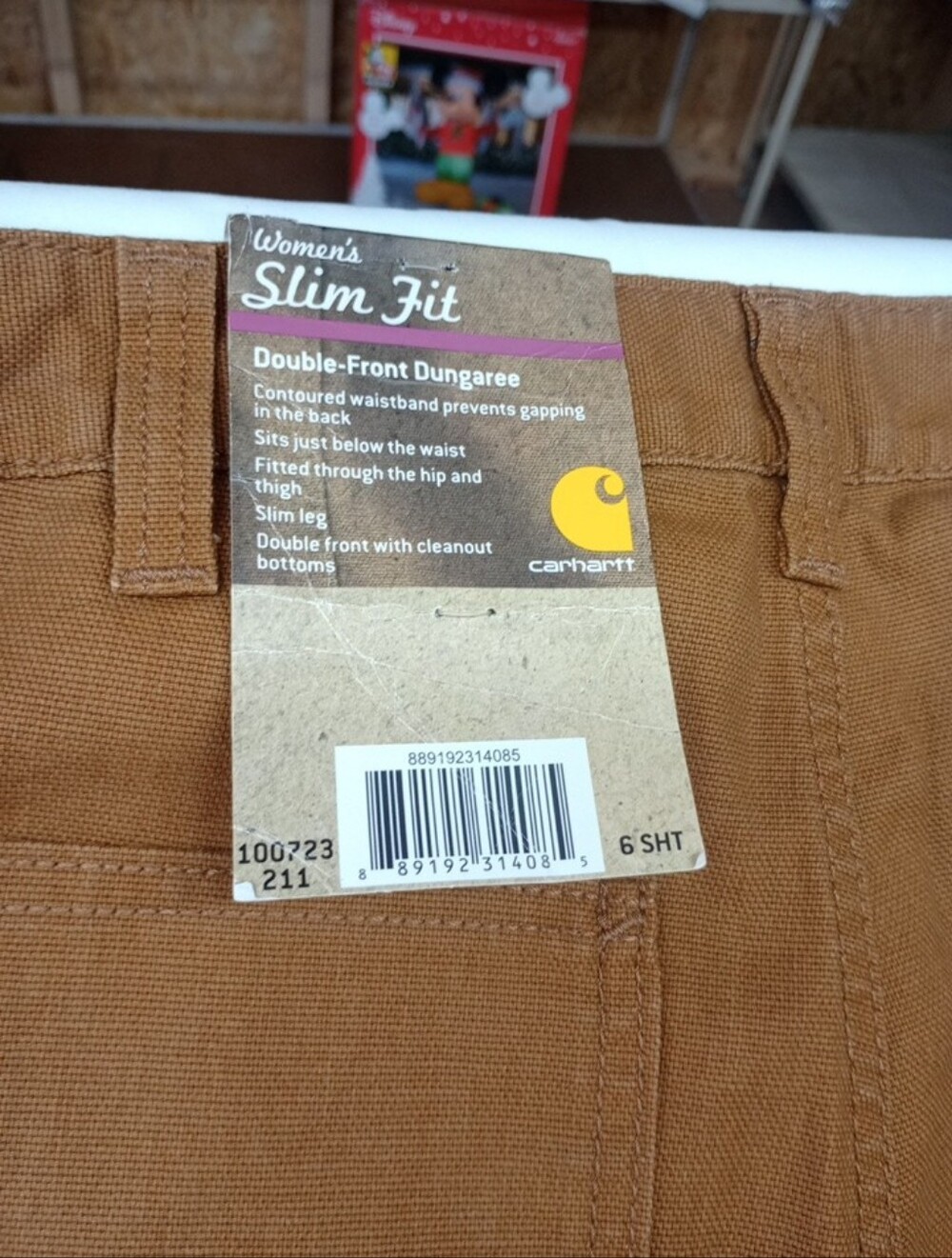 Carhartt Women's Slim Fit Double-Front Cargo Pants - Brown/Tan Size 6 Short.